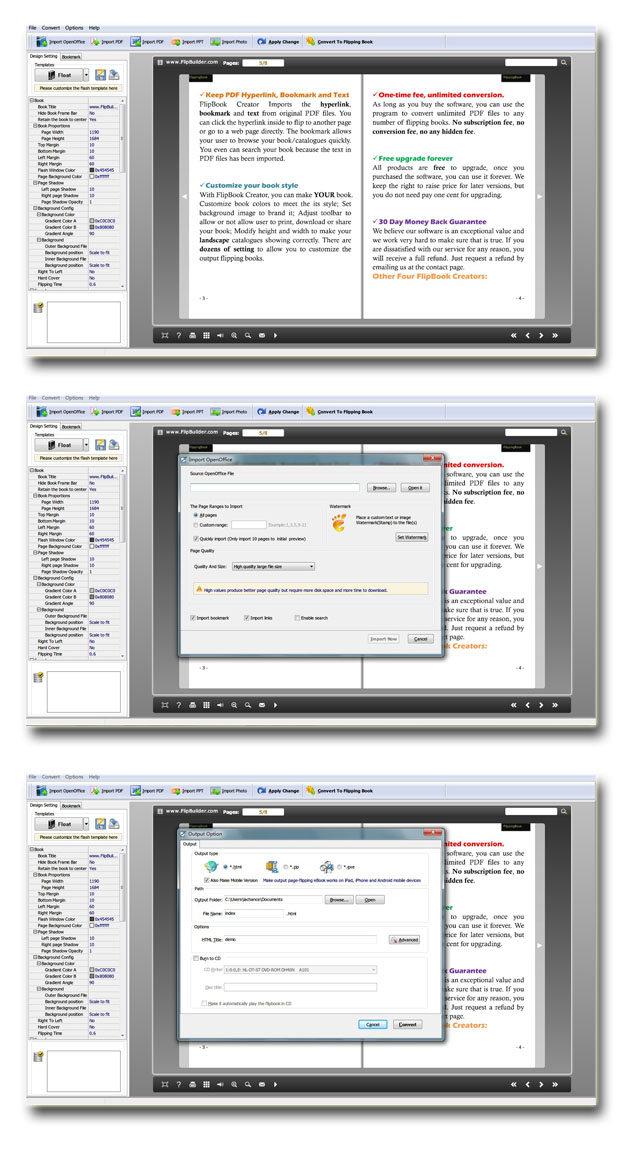 Windows 8 Free Flip Book Maker for OpenOffice full