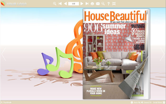 Windows 7 Flip Book Maker Themes of Musical Note 1.0 full
